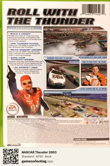NASCAR Thunder 2003 Xbox, NTSC box back