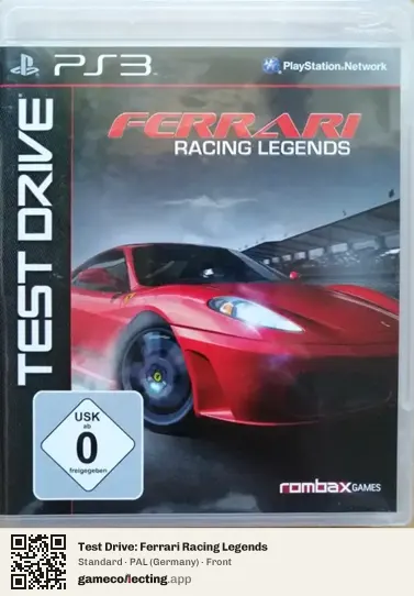 Test Drive: Ferrari Racing Legends PlayStation 3, Germany box front