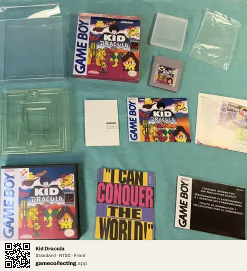 Kid Dracula Game Boy, NTSC box front