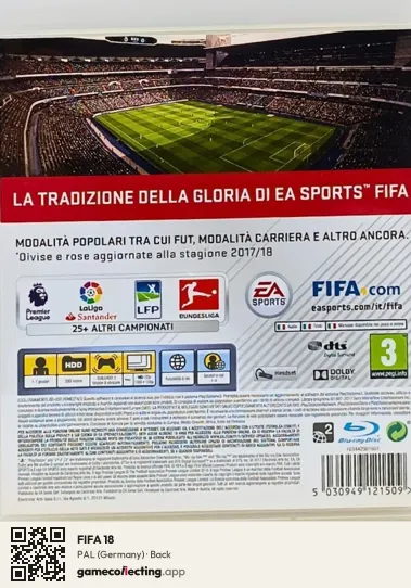 FIFA 18 PlayStation 3, Germany box back