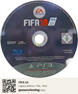 FIFA 18 PlayStation 3, PAL disc