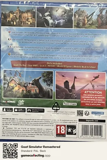 Goat Simulator Remastered PlayStation 5, PAL box back