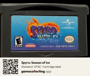 Spyro: Season of Ice Game Boy Advance, NTSC cartridge label