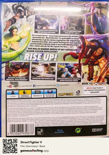 Street Fighter V PlayStation 4, Germany box back