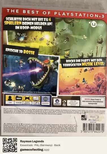 Rayman Legends PlayStation 3, Germany box back