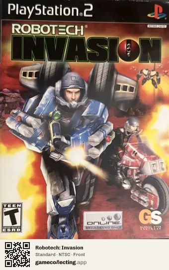 Robotech: Invasion PlayStation 2, NTSC box front