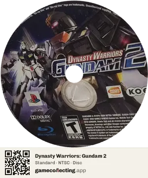 Dynasty Warriors: Gundam 2 PlayStation 3, NTSC disc