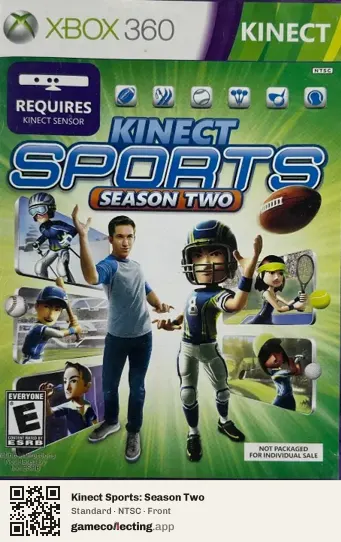 Kinect Sports: Season Two Xbox 360, NTSC box front