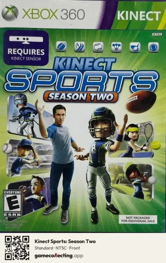 Kinect Sports: Season Two Xbox 360, NTSC box front
