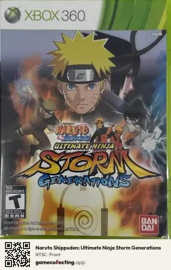 Naruto Shippuden: Ultimate Ninja Storm Generations Xbox 360, NTSC box front