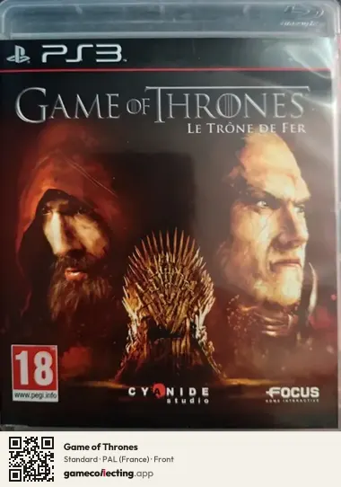 Game of Thrones PlayStation 3, France box front