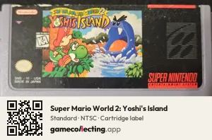 Super Mario World 2: Yoshi's Island Super Nintendo Entertainment System, NTSC cartridge label