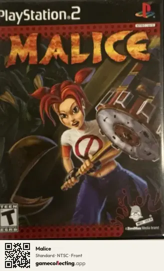 Malice PlayStation 2, NTSC box front