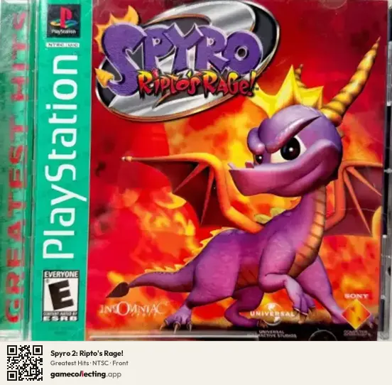 Spyro 2: Ripto's Rage! PlayStation, NTSC box front