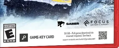SnowRunner, the ESRB box on its front