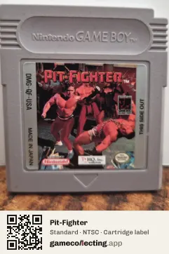 Pit-Fighter Game Boy, NTSC cartridge label