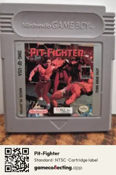 Pit-Fighter Game Boy, NTSC cartridge label