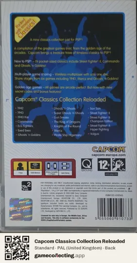 Capcom Classics Collection Reloaded PlayStation Portable, United Kingdom box back