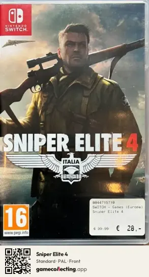 Sniper Elite 4 Nintendo Switch, PAL box front