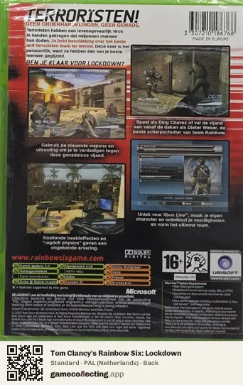 Tom Clancy's Rainbow Six: Lockdown Xbox, Netherlands box back