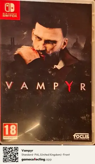 Vampyr Nintendo Switch, United Kingdom box front