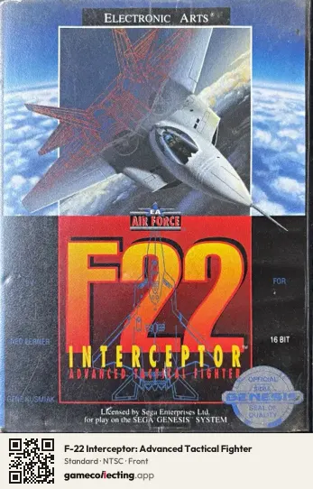 F-22 Interceptor: Advanced Tactical Fighter Sega Mega Drive / Genesis, NTSC box front