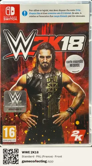 WWE 2K18 Nintendo Switch, France box front