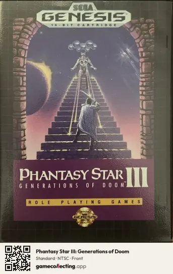 Phantasy Star III: Generations of Doom Sega Mega Drive / Genesis, NTSC box front