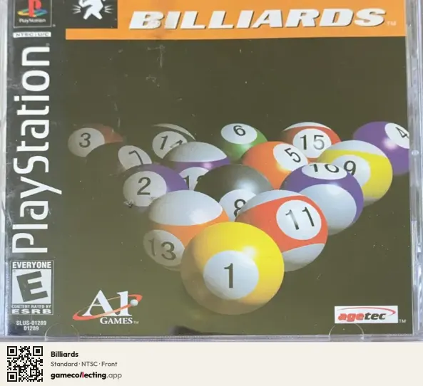 Billiards PlayStation, NTSC box front