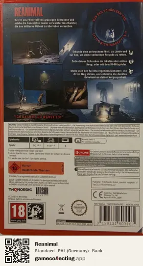 Reanimal Nintendo Switch 2, Germany box back