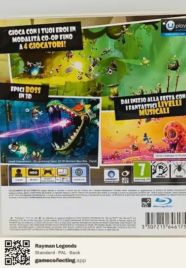 Rayman Legends PlayStation 3, PAL box back