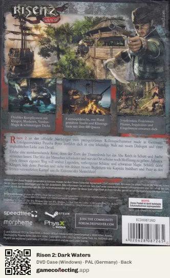 Risen 2: Dark Waters Computer, Germany box back