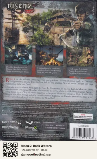 Risen 2: Dark Waters Computer, Germany box back