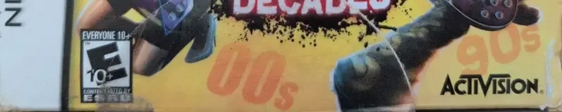 Guitar Hero On Tour: Decades, the ESRB box on its front