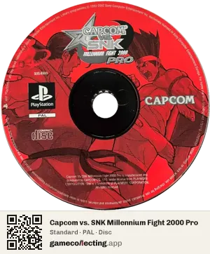 Capcom vs. SNK Millennium Fight 2000 Pro PlayStation, PAL disc