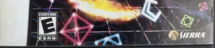 Geometry Wars: Galaxies, the ESRB box on its front