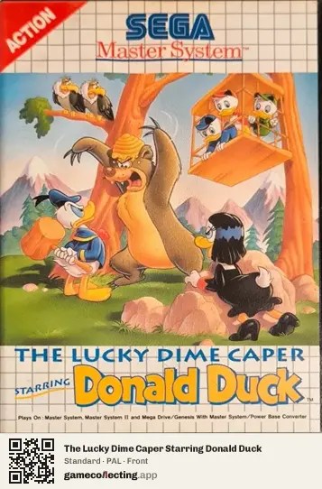 The Lucky Dime Caper Starring Donald Duck Sega Master System, PAL box front