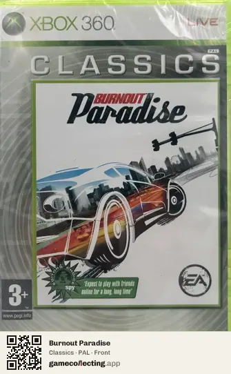 Burnout Paradise Xbox 360, PAL box front