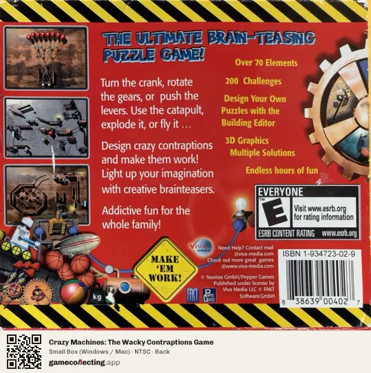 Crazy Machines: The Wacky Contraptions Game Computer, NTSC box back