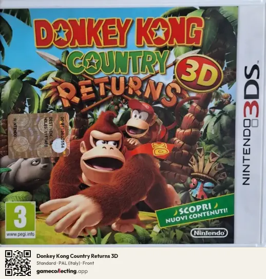Donkey Kong Country Returns 3D Nintendo 3DS, Italy box front