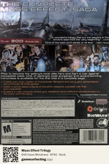 Mass Effect Trilogy Computer, NTSC box back