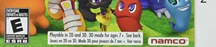 Pac-Man Party 3D, the ESRB box on its front