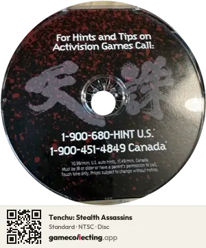 Tenchu: Stealth Assassins PlayStation, NTSC disc