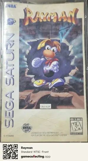 Rayman Sega Saturn, NTSC box front