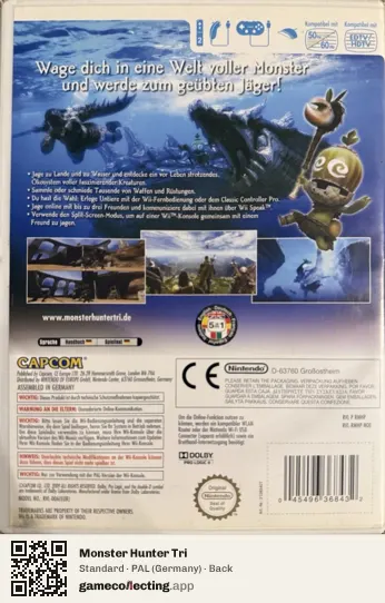 Monster Hunter Tri Nintendo Wii, Germany box back