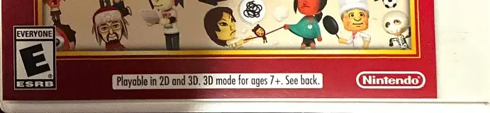 Tomodachi Life, the ESRB box on its front