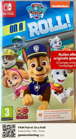 PAW Patrol: On a Roll! Nintendo Switch, PAL box front