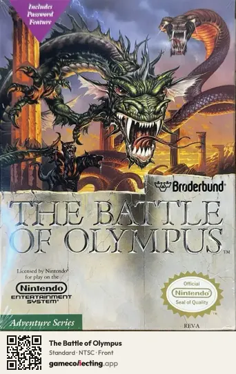 The Battle of Olympus Nintendo Entertainment System, NTSC box front