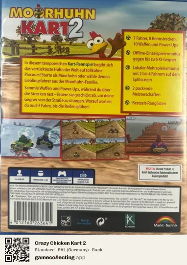 Crazy Chicken Kart 2 PlayStation 4, Germany box back