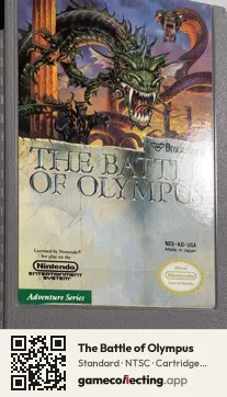 The Battle of Olympus Nintendo Entertainment System, NTSC cartridge label